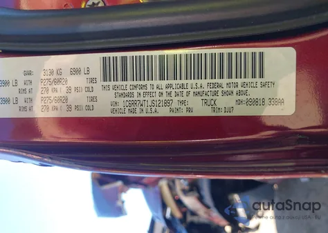 2018 Ram 1500 Longhorn 4X4 6'4 Box из США, поврежденный, VIN 1C6RR7WT1JS121897